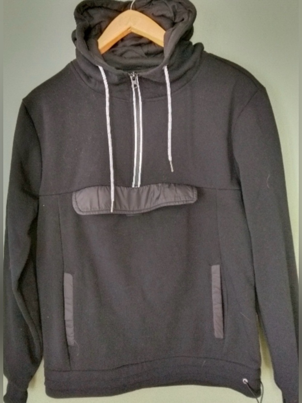 Modern Culture black pullover zipper hoodie sweater with front pouch pockets